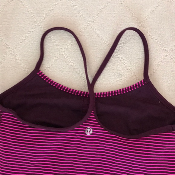 pink striped lulu lemon tank top!! size 4 - Picture 6 of 6